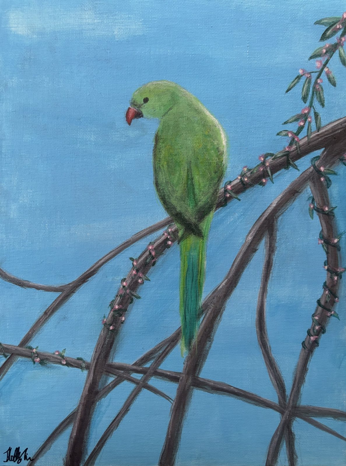 Blooming Perch painting by Holly Lian