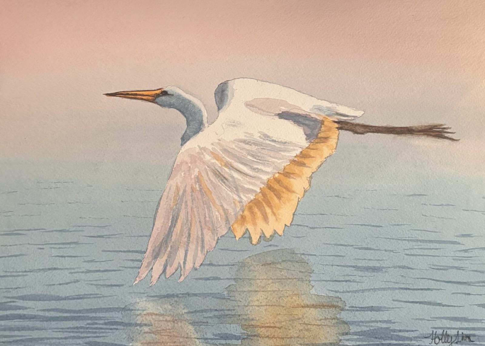 Heron at Sunrise greeting card